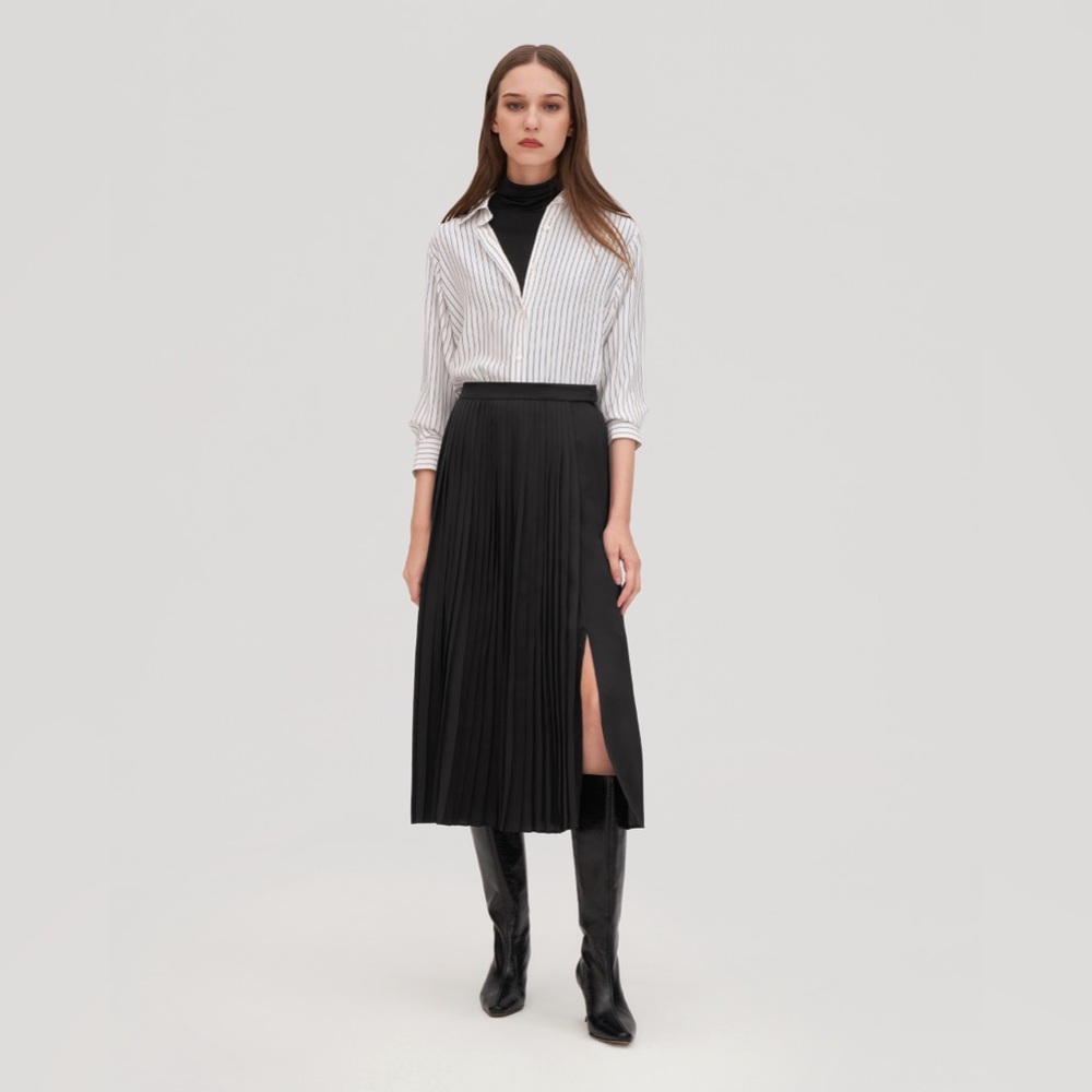 Lilysilk Pleated Midi Skirt